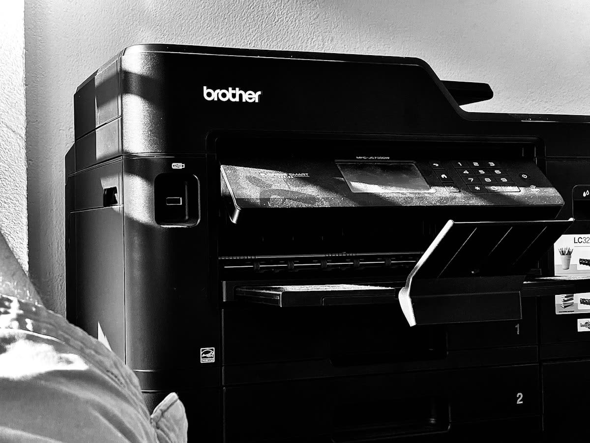 Brother all-in-one inkjet printer (black-and-white photo)