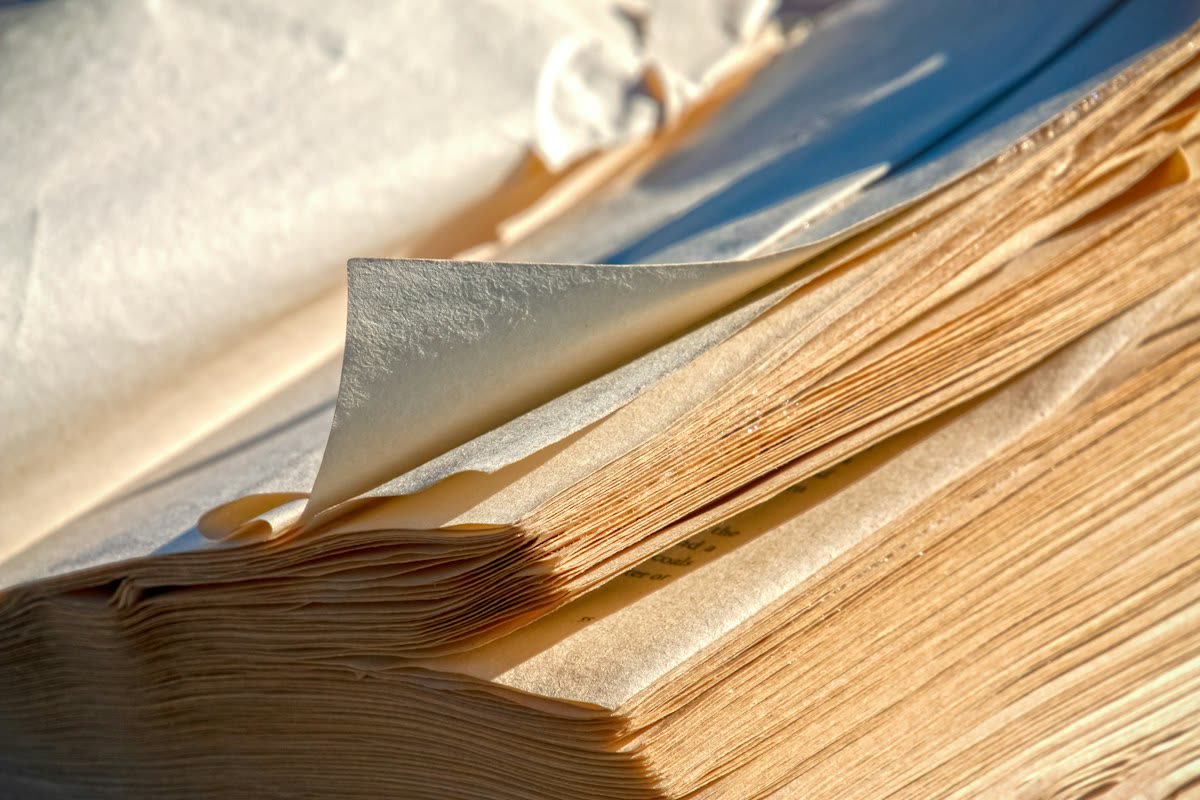 Pile of old, slightly yellowed papers