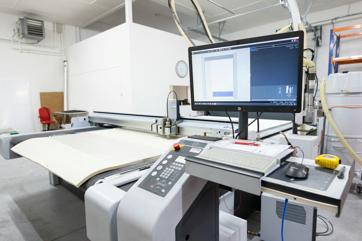 Large-format scanner connected to a computer workstation