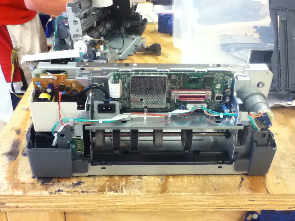 Inkjet printer, no case, backside