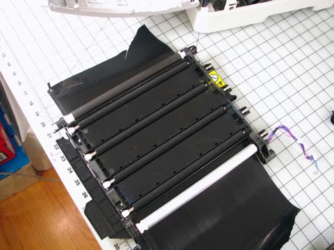 Transfer belt unit removed from an HP colour laser printer