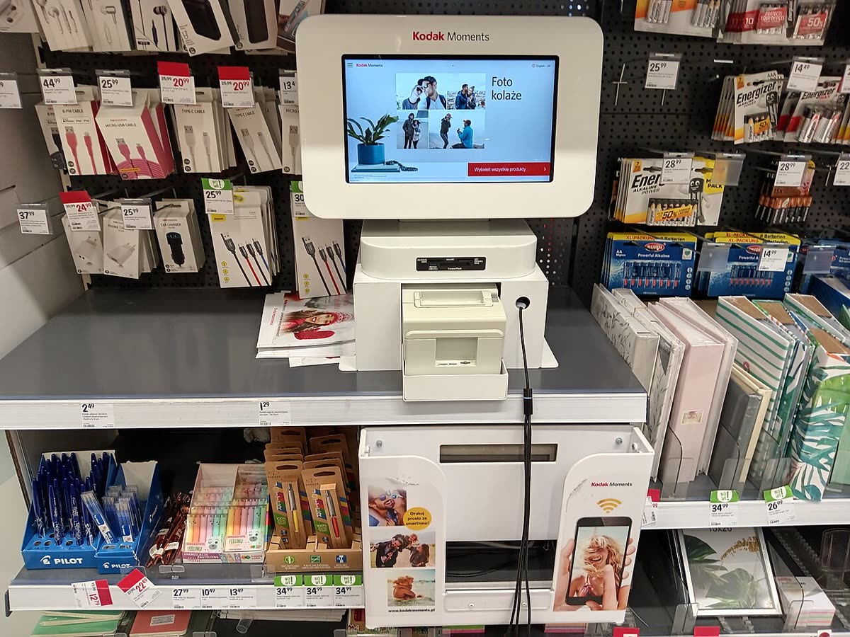 Kodak Moments photo printing kiosk in a shopping center