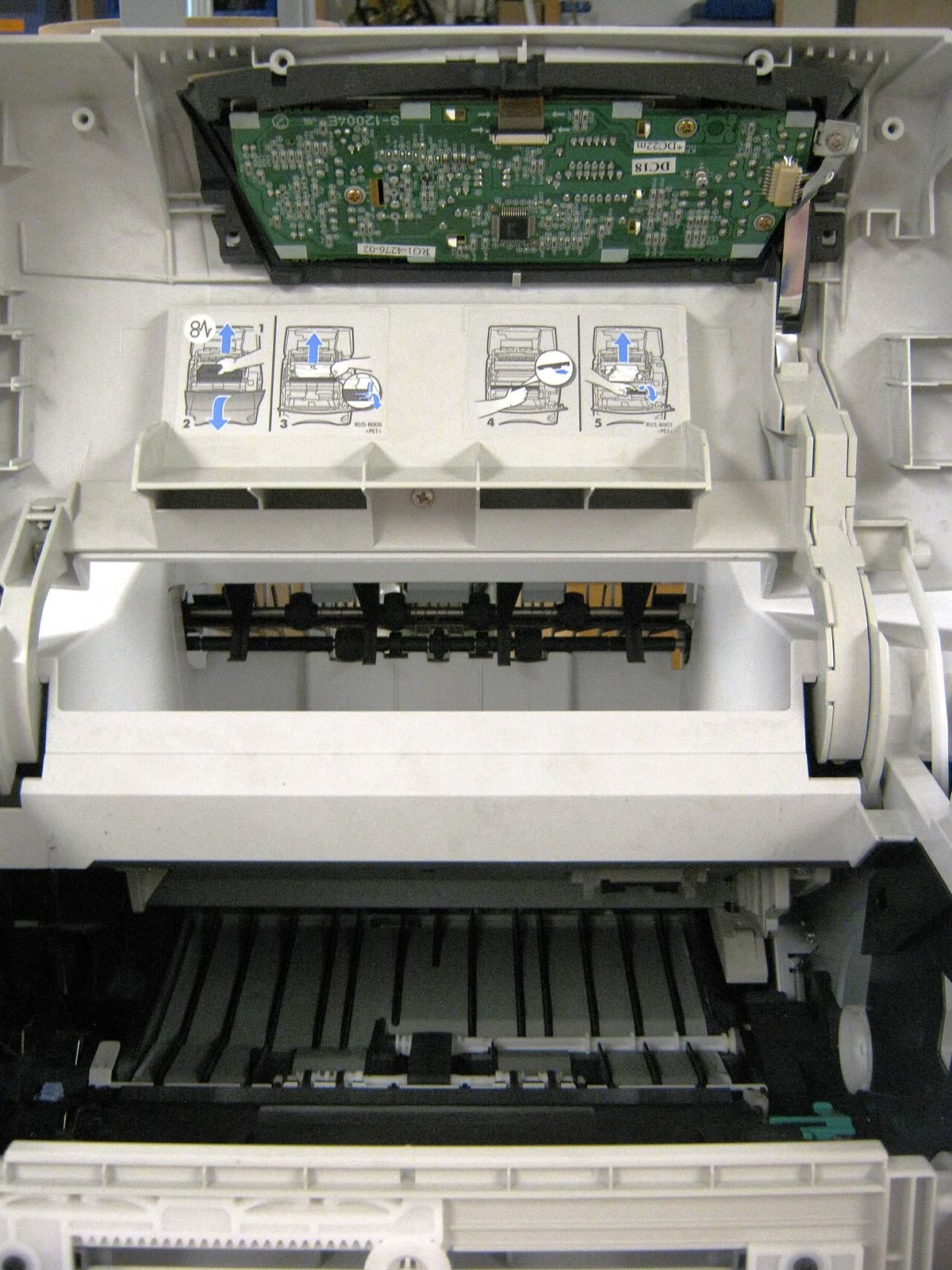 Laser printer with top cover open (access for clearing jams / toner)
